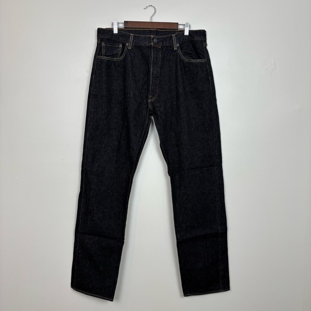 Levis Jeans Mens 35X35.5 Deep Blue 501‎ Selvedge Button Fly Skater Baggy Denim